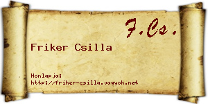 Friker Csilla névjegykártya